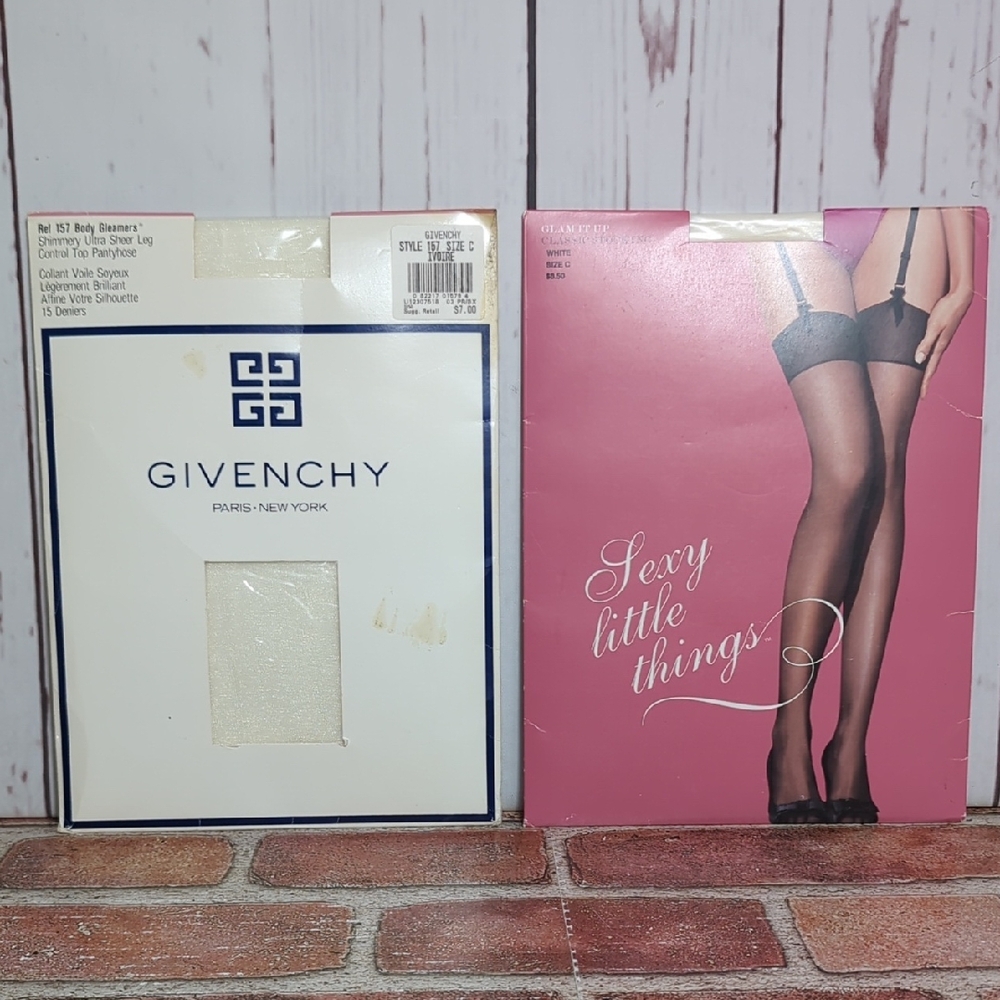 Designer 90's Pantyhose Bundle Pair Givenchy Victoria's Secret Size C‎ NEW